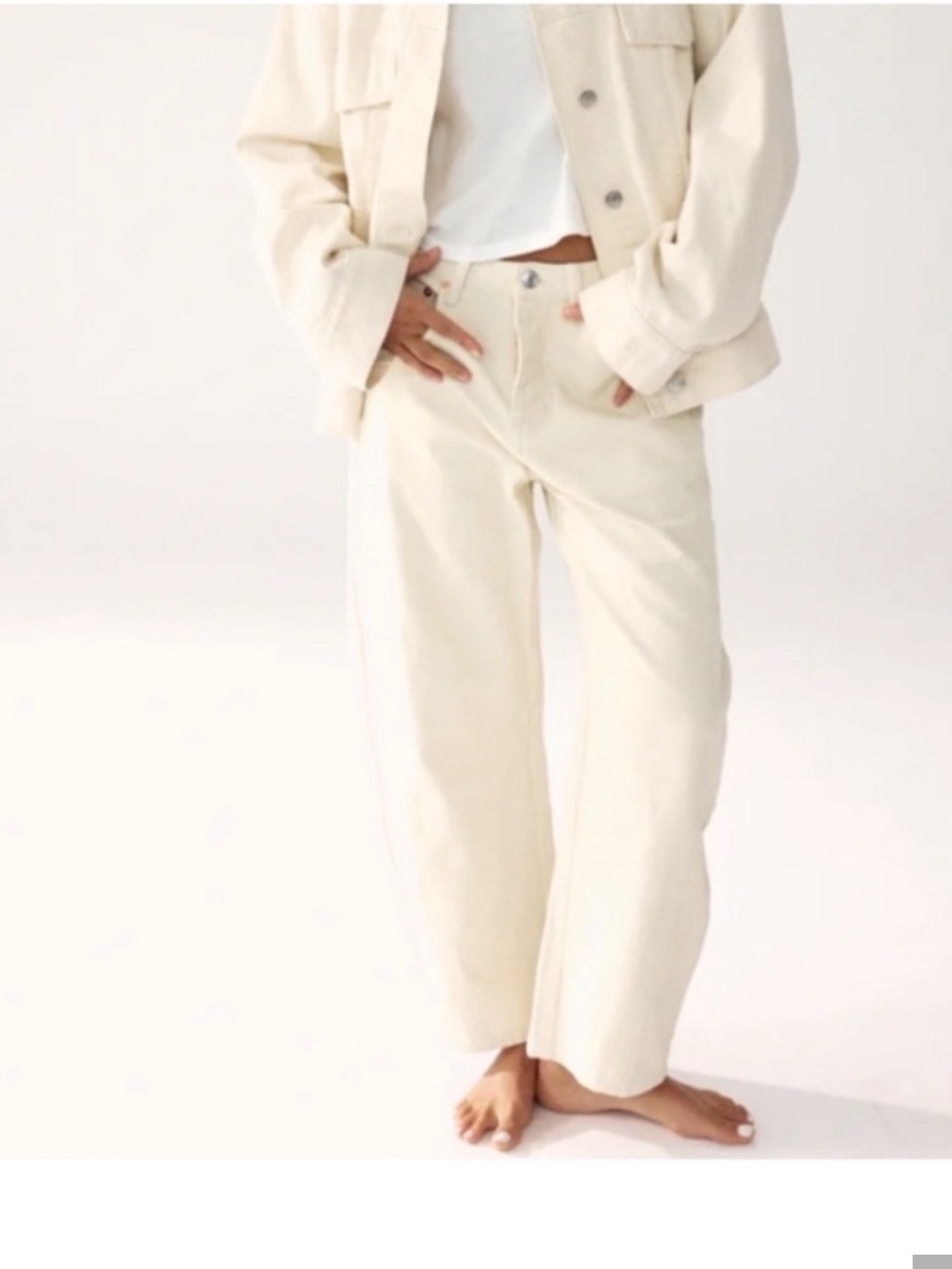 Parke Cream Corduroy Barrel Pant